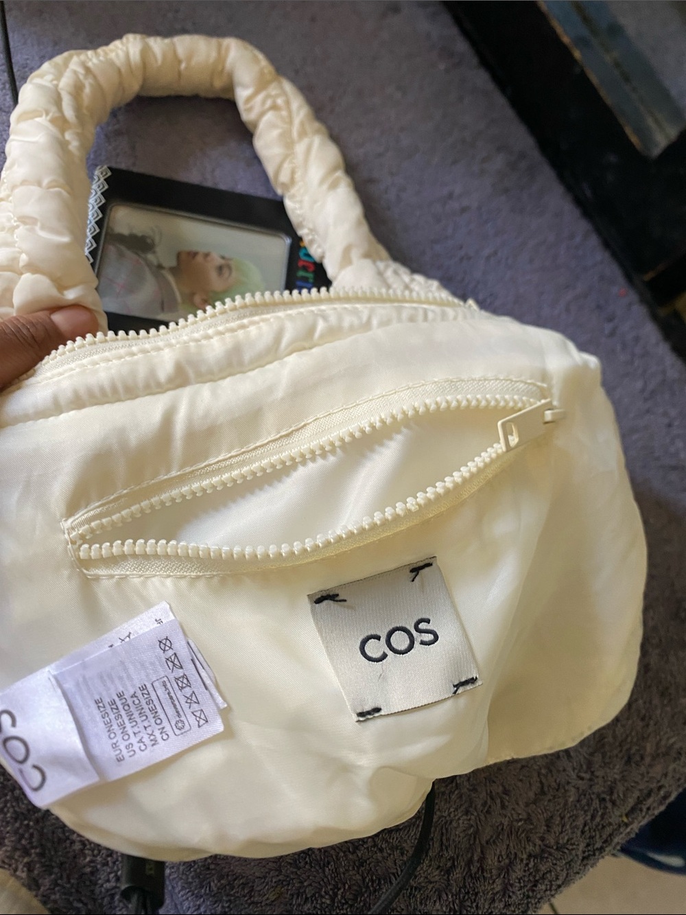 COS Cream Quilted Mini Shoulder Bag - Picture 9 of 9